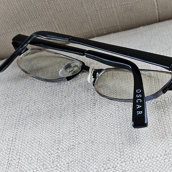 O by Oscar De La Renta Glasses Frame Black tone Metal Half Rim Eyeglasses OSM802 - Picture 3 of 12